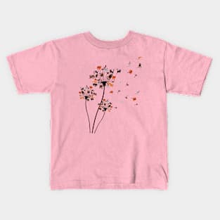 Cats Flower Fly Dandelion Kids T-Shirt